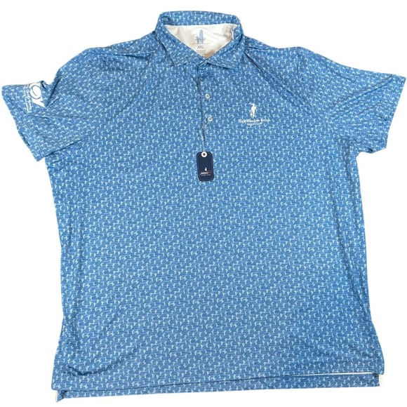 johnnie-O Other - Johnnie-O Men XXL Barrels Blue Cactus Featherweight Golf UPF 50 Company Logo